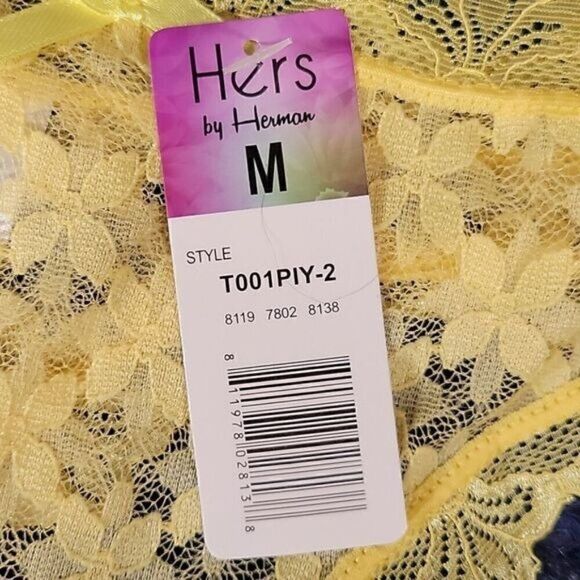 Hers by Herman Seductive Lace Thong Set Sz M - Picture 6 of 10